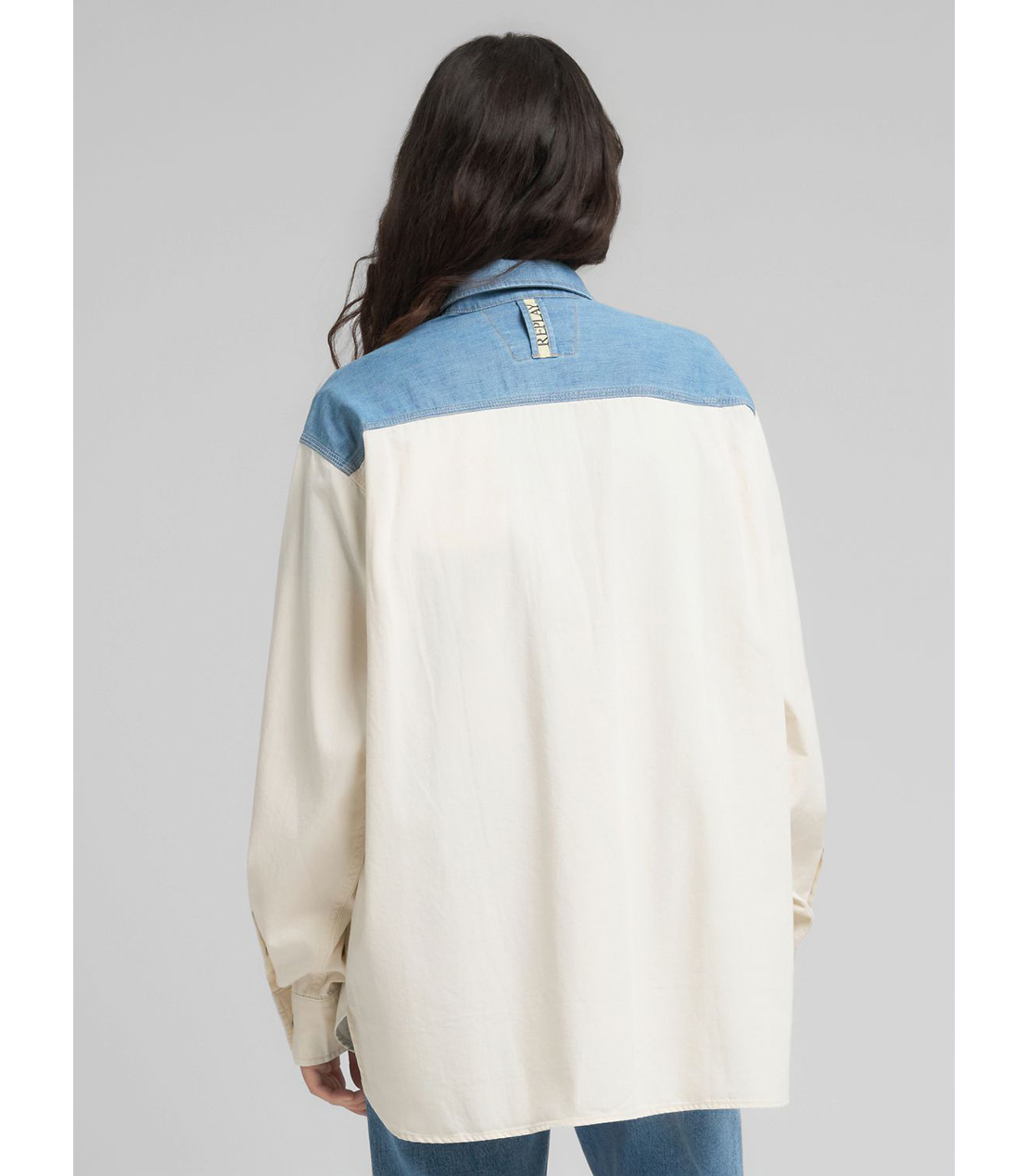 ９ZERO1コットンデニムシャツ 詳細画像 ホワイトブルー 3